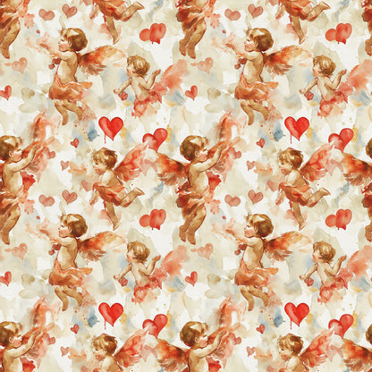 Valentines Cupids Pattern 11 Quilting Cotton Fabric