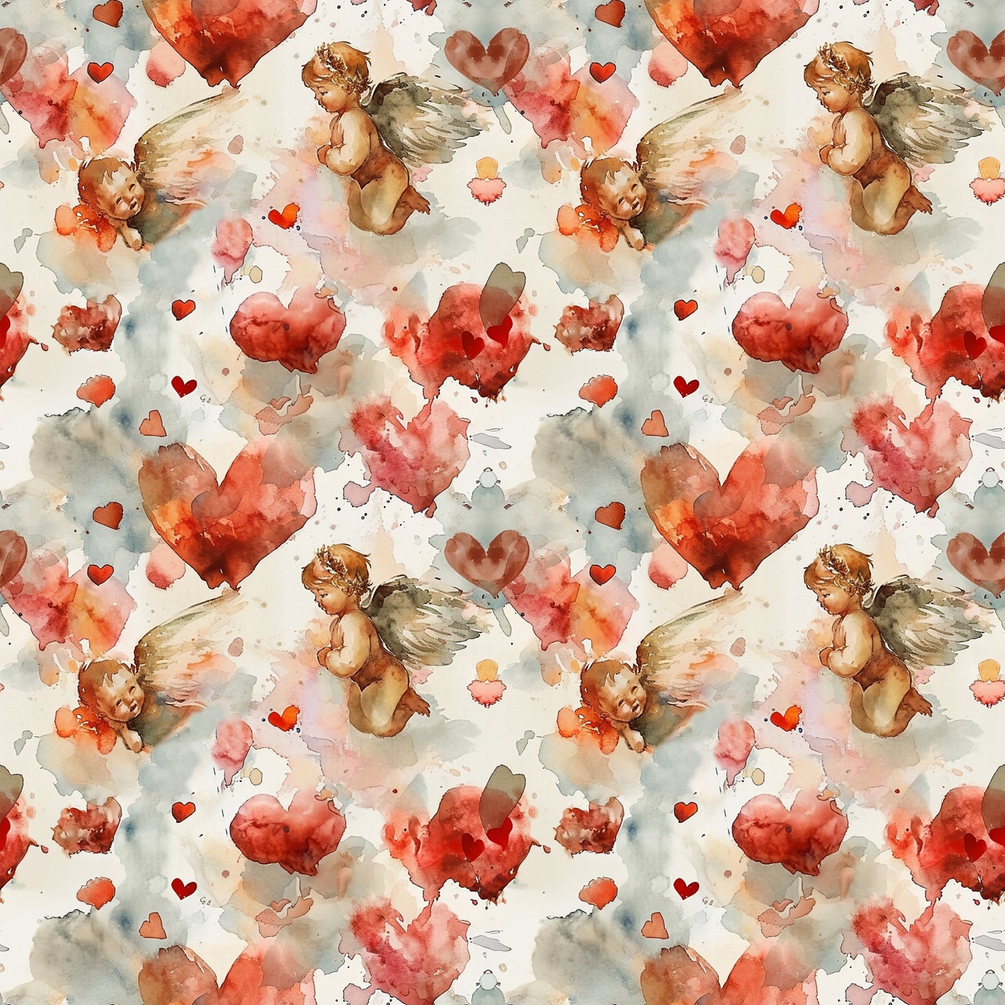 Valentines Cupids Pattern 12 Quilting Cotton Fabric