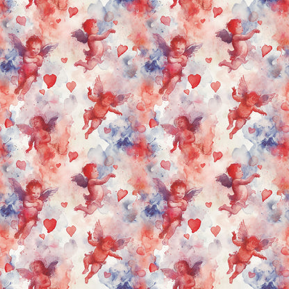Valentines Cupids Pattern 7 Quilting Cotton Fabric