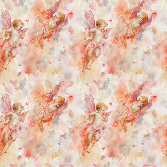 Valentines Cupids Pattern 9 Quilting Cotton Fabric