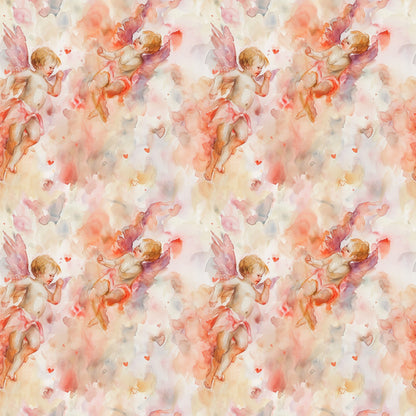 Valentines Cupids Pattern 9 Quilting Cotton Fabric