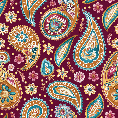 Vermas Ornate Paisley Pattern 1 Quilting Cotton Fabric
