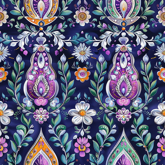 Vermas Ornate Paisley Pattern 10 Quilting Cotton Fabric