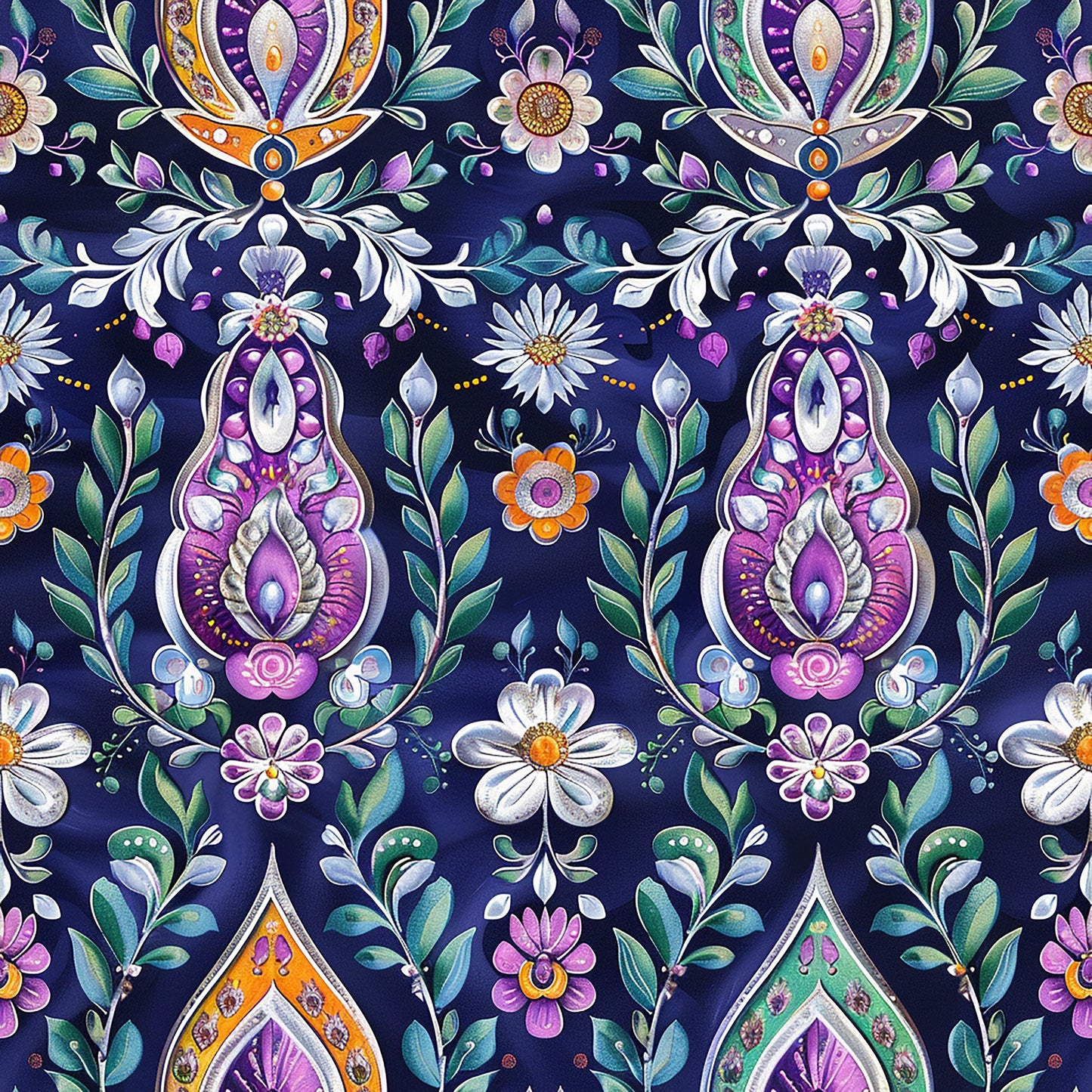 Vermas Ornate Paisley Pattern 10 Quilting Cotton Fabric