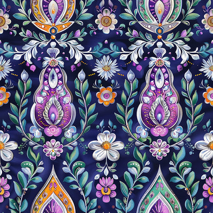 Vermas Ornate Paisley Pattern 10 Quilting Cotton Fabric
