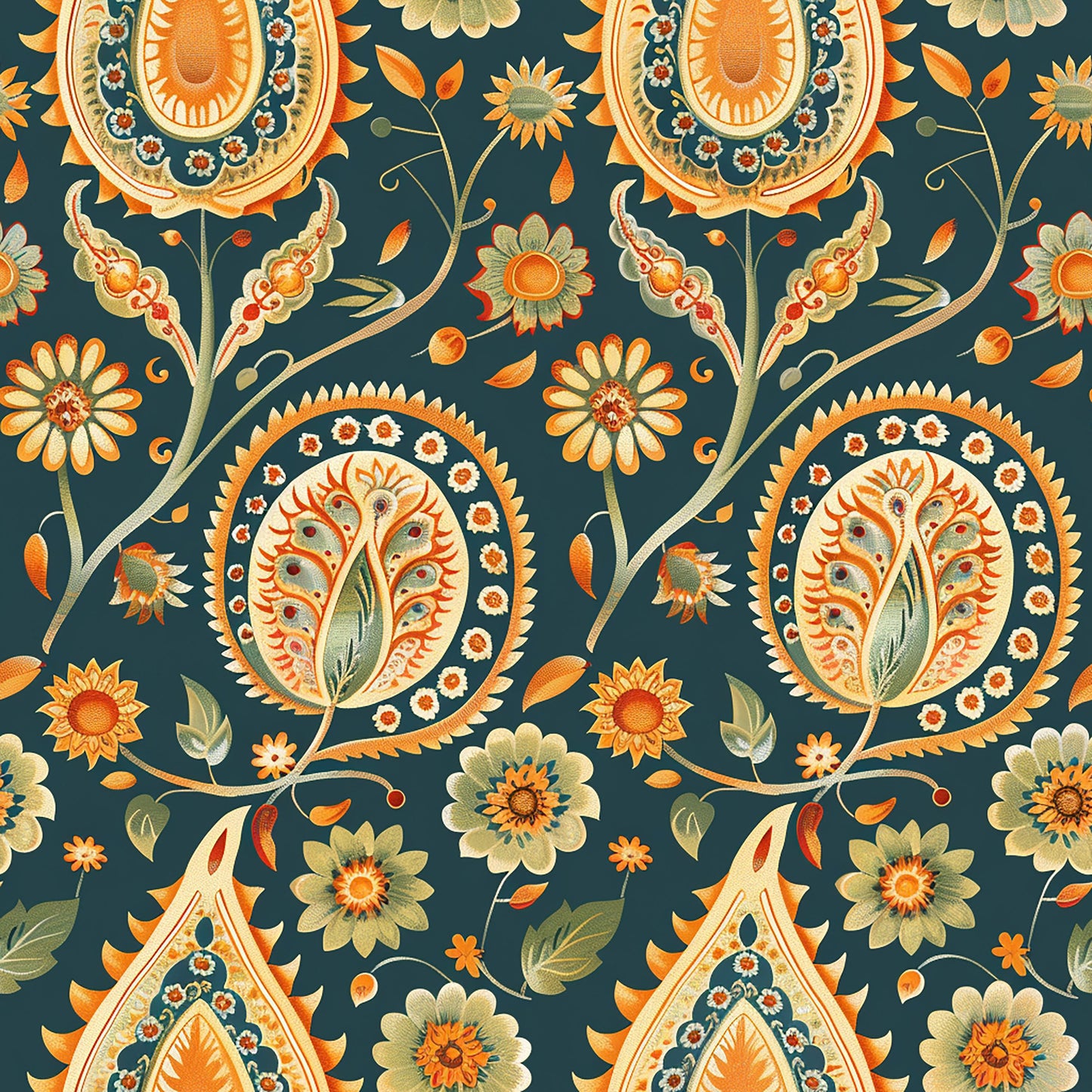 Vermas Ornate Paisley Pattern 2 Quilting Cotton Fabric