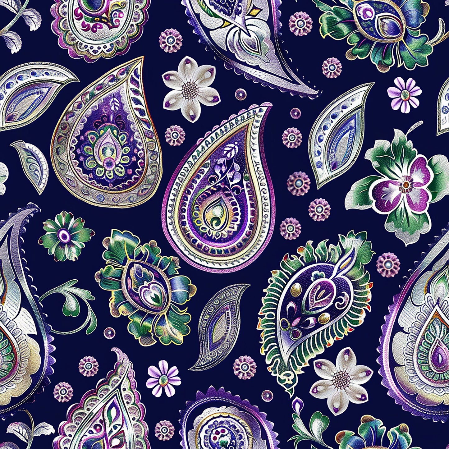 Vermas Ornate Paisley Pattern 3 Quilting Cotton Fabric