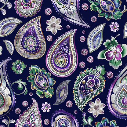 Vermas Ornate Paisley Pattern 3 Quilting Cotton Fabric