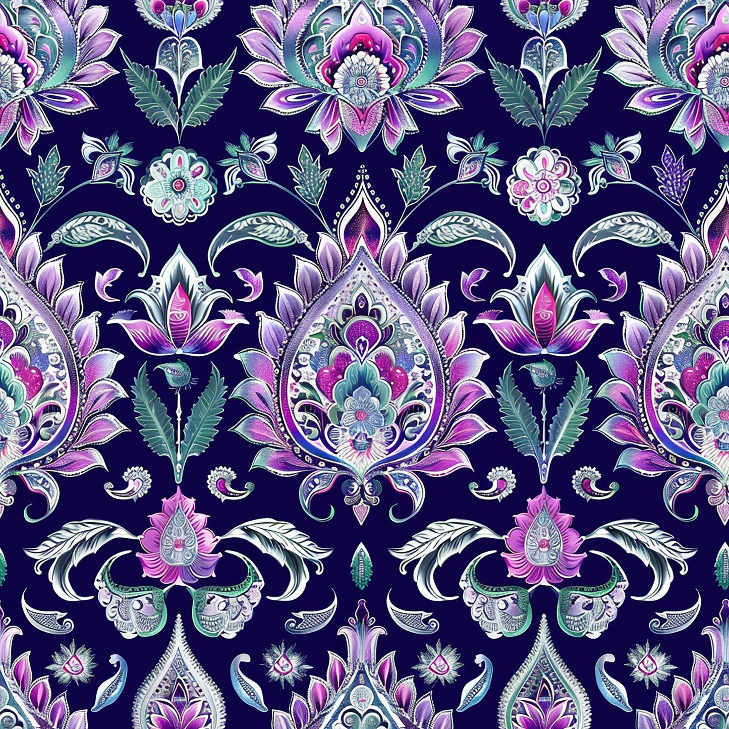 Vermas Ornate Paisley Pattern 4 Quilting Cotton Fabric