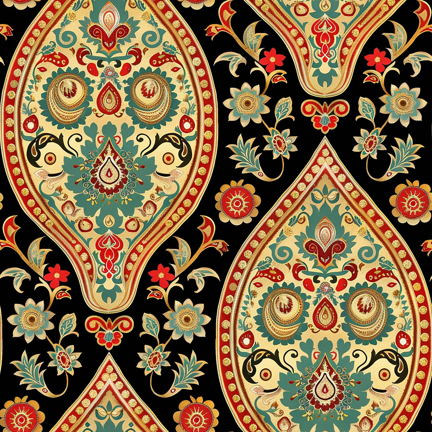 Vermas Ornate Paisley Pattern 6 Quilting Cotton Fabric