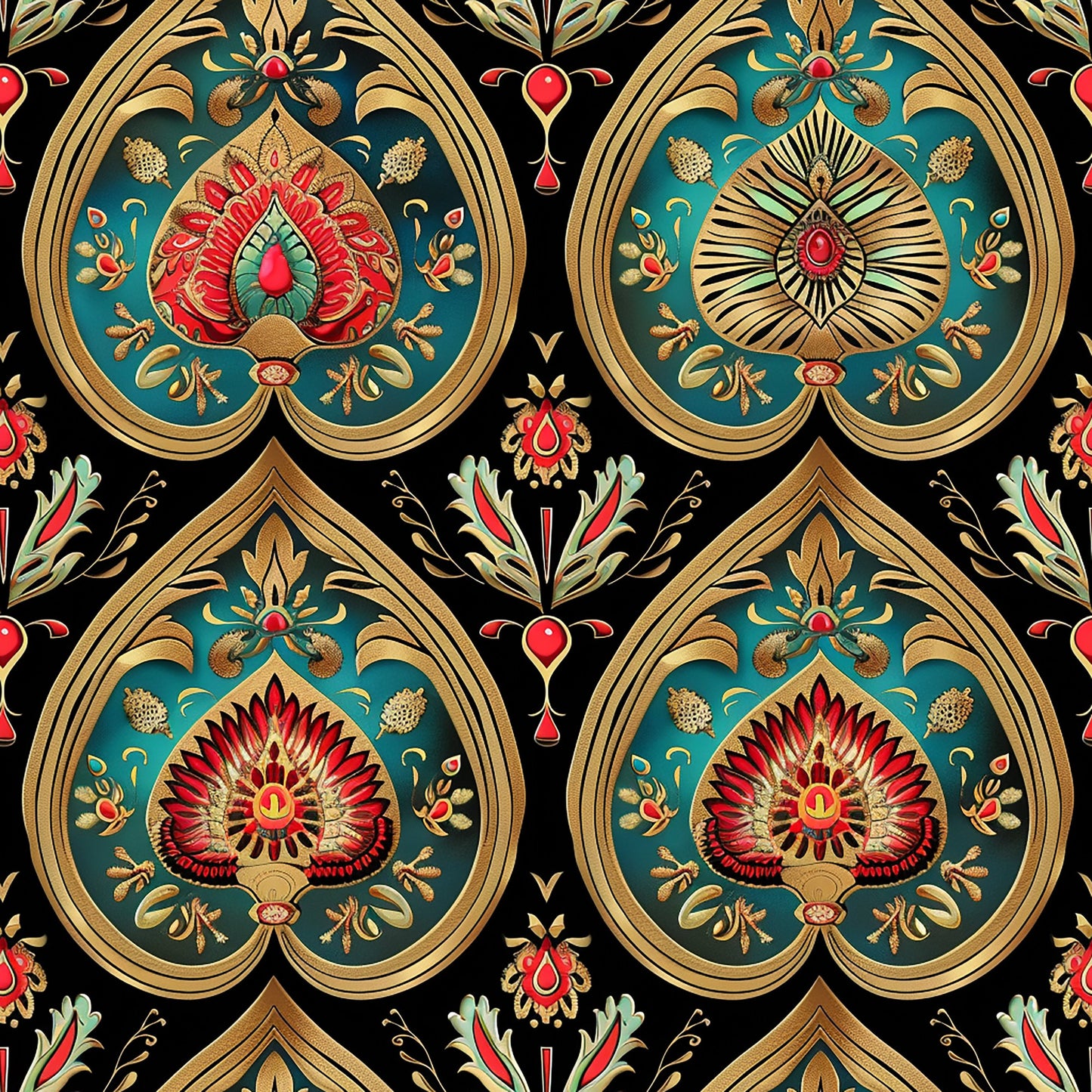 Vermas Ornate Paisley Pattern 7 Quilting Cotton Fabric