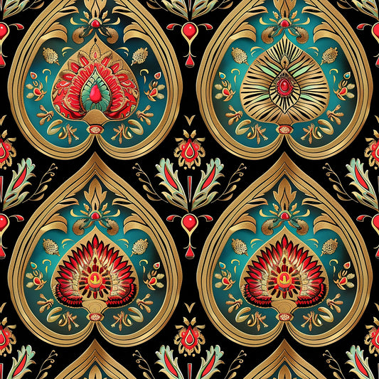 Vermas Ornate Paisley Pattern 7 Quilting Cotton Fabric