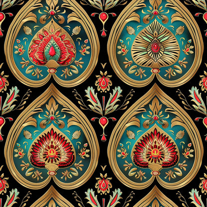 Vermas Ornate Paisley Pattern 7 Quilting Cotton Fabric