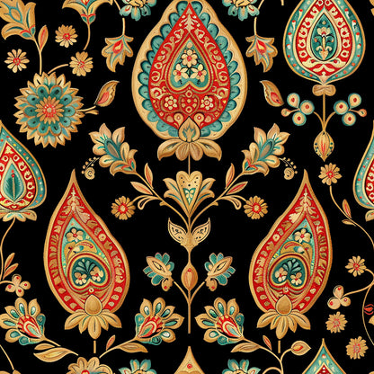 Vermas Ornate Paisley Pattern 8 Quilting Cotton Fabric