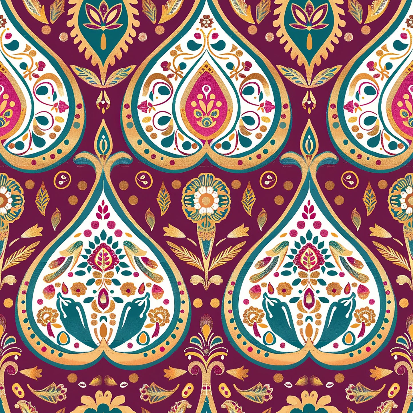 Vermas Ornate Paisley Pattern 9 Quilting Cotton Fabric
