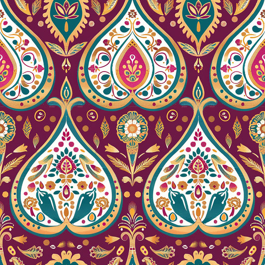 Vermas Ornate Paisley Pattern 9 Quilting Cotton Fabric