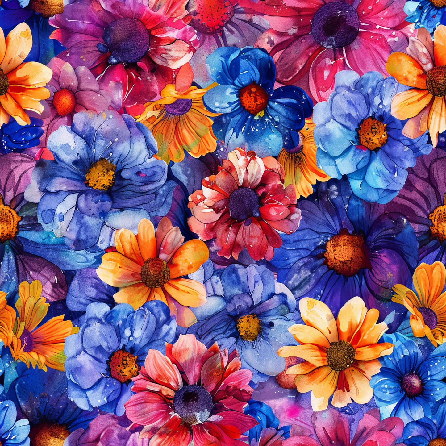 Vibrant Cosmo Flowers Pattern 15 Quilting Cotton Fabric