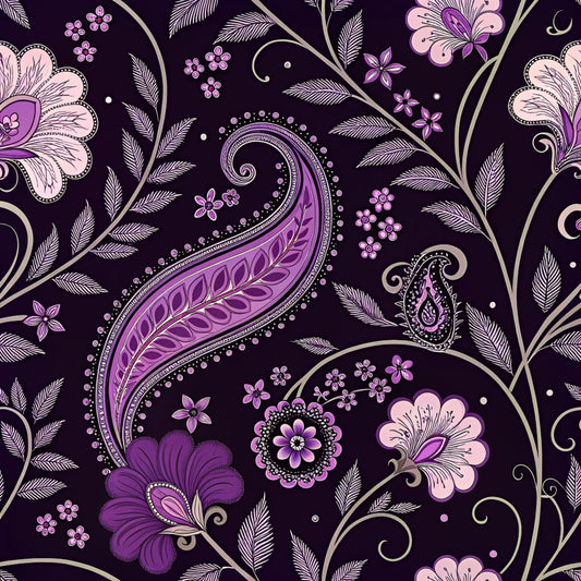 Vibrant Paisley And Florals Pattern 10 Quilting Cotton Fabric