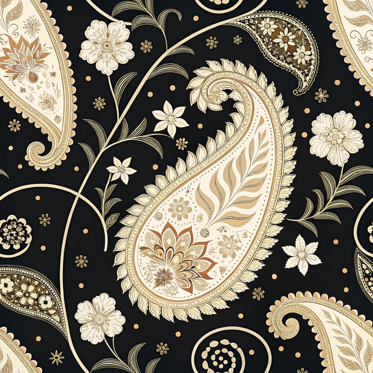 Vibrant Paisley And Florals Pattern 12 Quilting Cotton Fabric