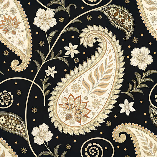 Vibrant Paisley And Florals Pattern 12 Quilting Cotton Fabric