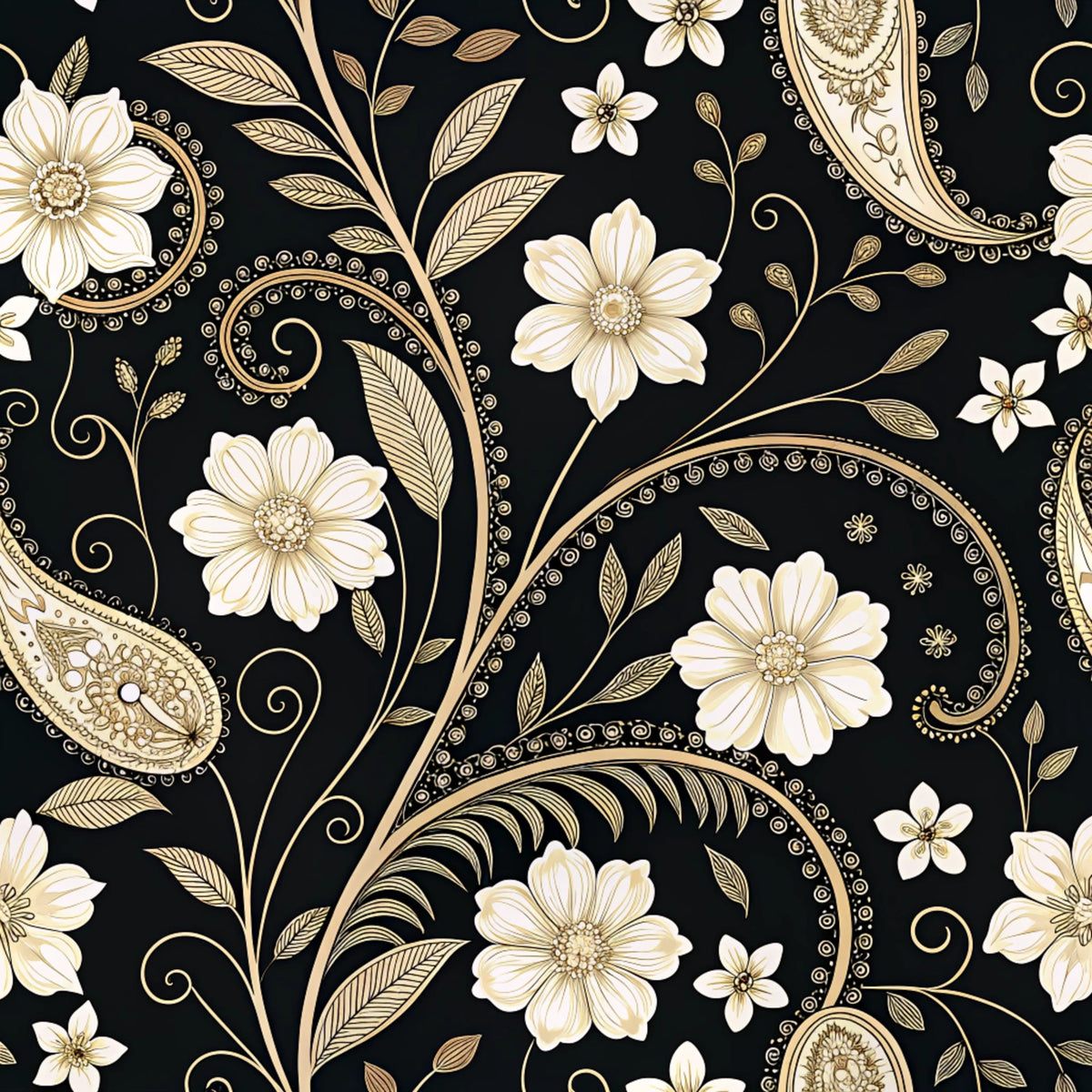 Vibrant Paisley And Florals Pattern 13 Quilting Cotton Fabric
