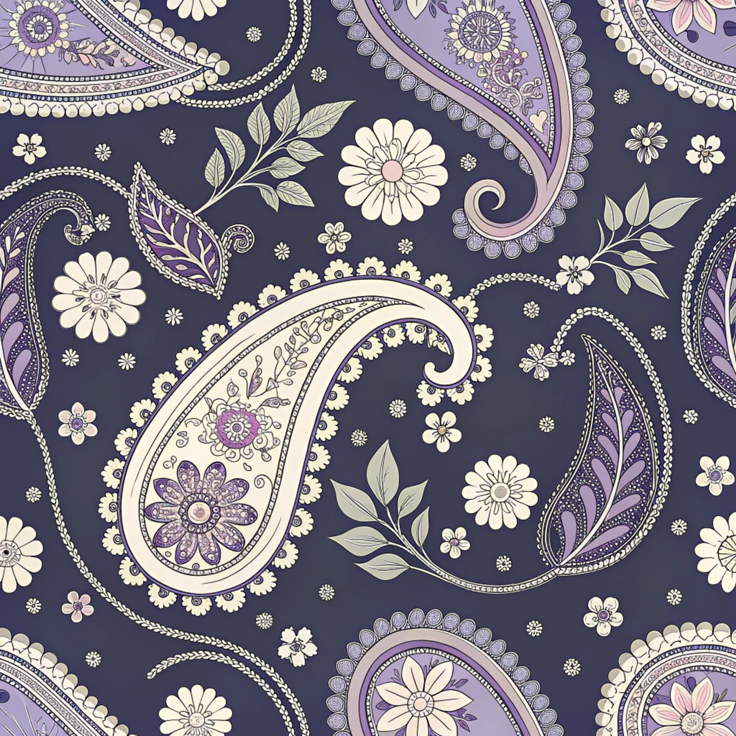 Vibrant Paisley And Florals Pattern 14 Quilting Cotton Fabric