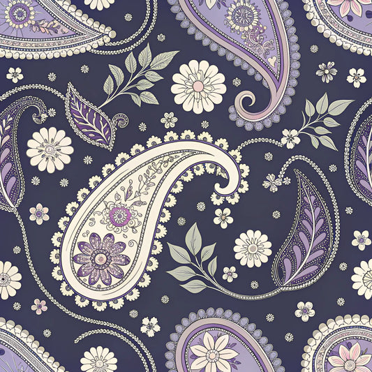 Vibrant Paisley And Florals Pattern 14 Quilting Cotton Fabric