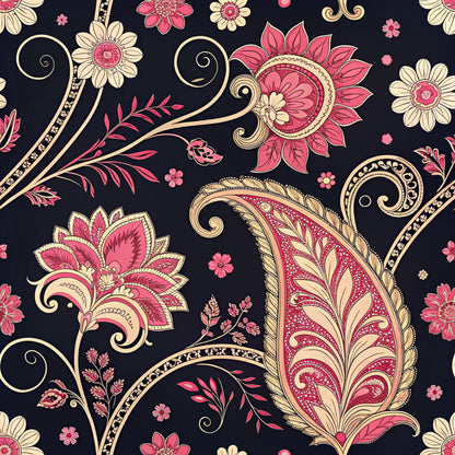 Vibrant Paisley And Florals Pattern 15 Quilting Cotton Fabric