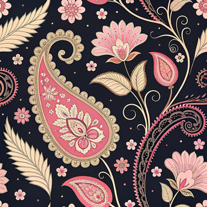 Vibrant Paisley And Florals Pattern 17 Quilting Cotton Fabric