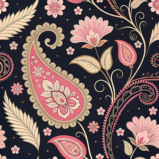 Vibrant Paisley And Florals Pattern 17 Quilting Cotton Fabric