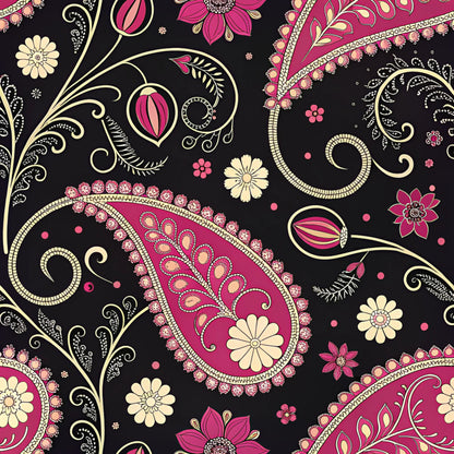 Vibrant Paisley And Florals Pattern 18 Quilting Cotton Fabric