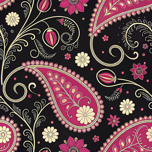 Vibrant Paisley And Florals Pattern 18 Quilting Cotton Fabric