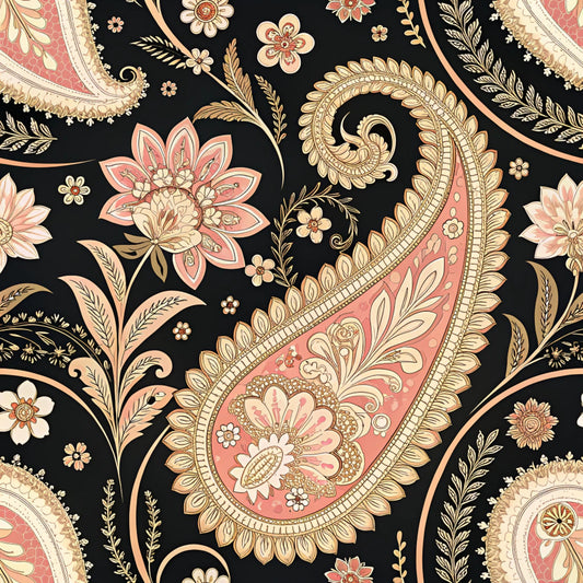 Vibrant Paisley And Florals Pattern 19 Quilting Cotton Fabric