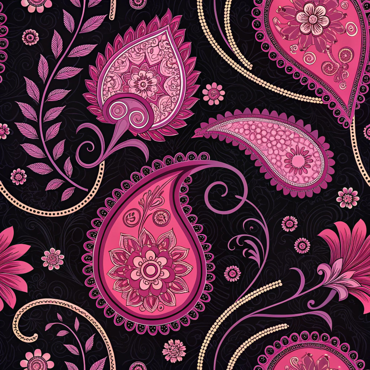 Vibrant Paisley And Florals Pattern 3 Quilting Cotton Fabric