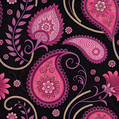 Vibrant Paisley And Florals Pattern 3 Quilting Cotton Fabric