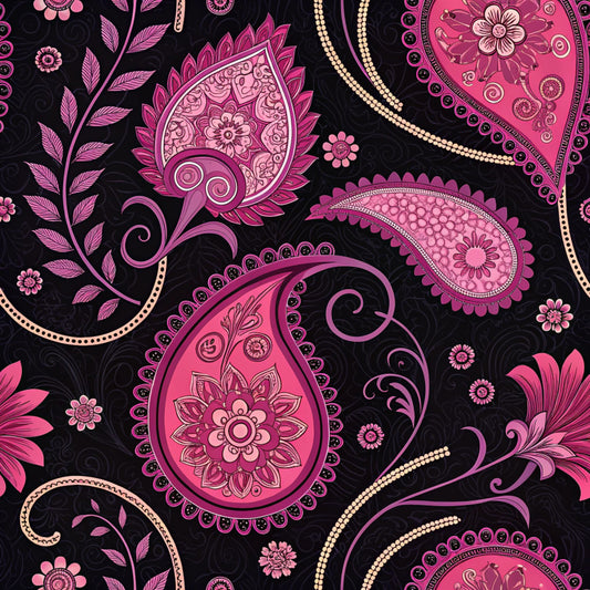 Vibrant Paisley And Florals Pattern 3 Quilting Cotton Fabric