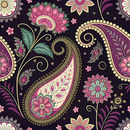 Vibrant Paisley And Florals Pattern 7 Quilting Cotton Fabric