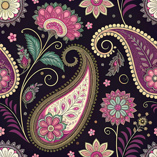 Vibrant Paisley And Florals Pattern 7 Quilting Cotton Fabric