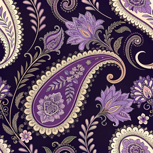 Vibrant Paisley And Florals Pattern 8 Quilting Cotton Fabric