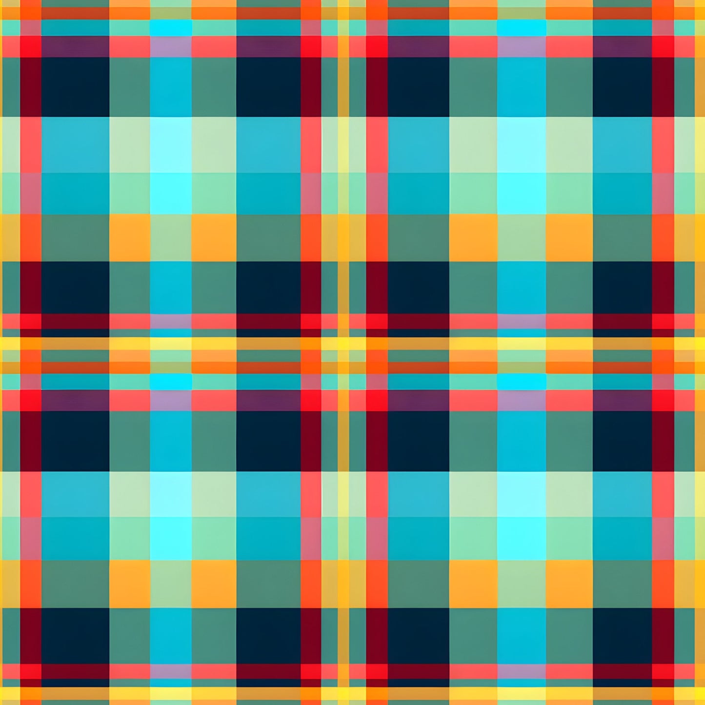 Vibrant Plaid Pattern 10 Quilting Cotton Fabric