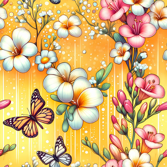 Vibrant Spring Floral Pattern 10 Quilting Cotton Fabric