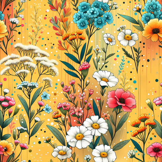 Vibrant Spring Floral Pattern 11 Quilting Cotton Fabric