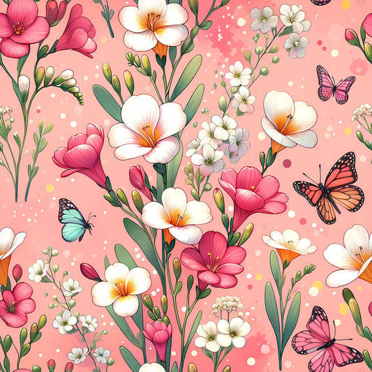 Vibrant Spring Floral Pattern 5 Quilting Cotton Fabric