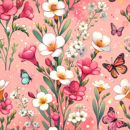 Vibrant Spring Floral Pattern 5 Quilting Cotton Fabric