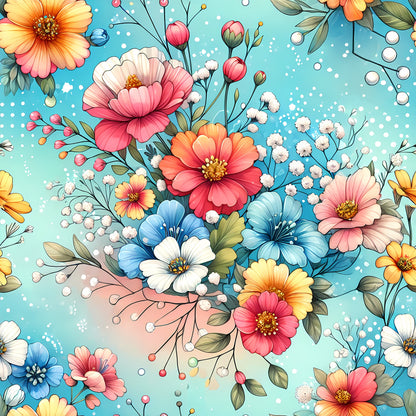 Vibrant Spring Floral Pattern 7 Quilting Cotton Fabric