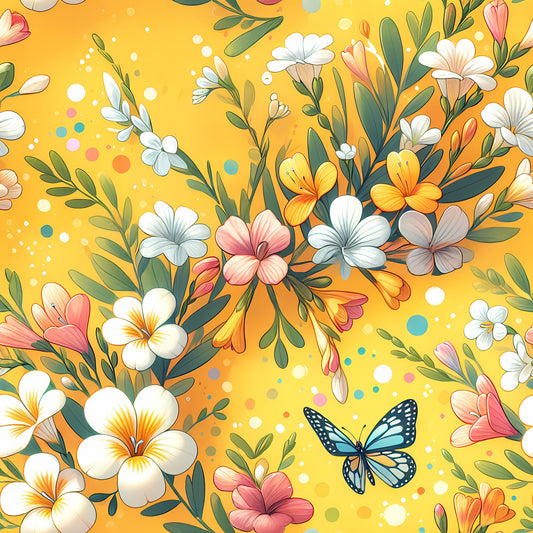 Vibrant Spring Floral Pattern 9 Quilting Cotton Fabric