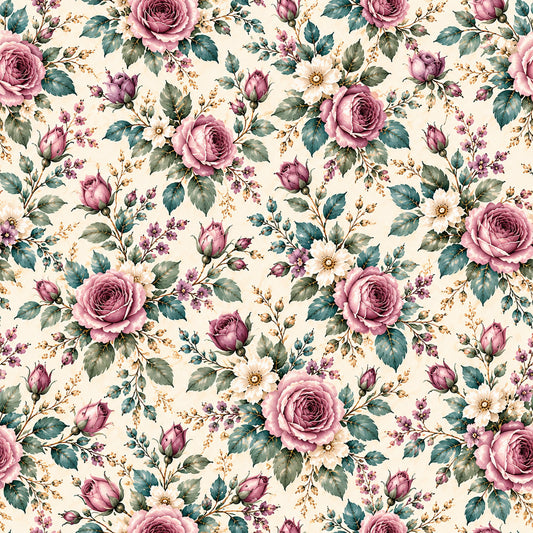 Victorian Garden Romance Pattern 2 Quilting Cotton Fabric