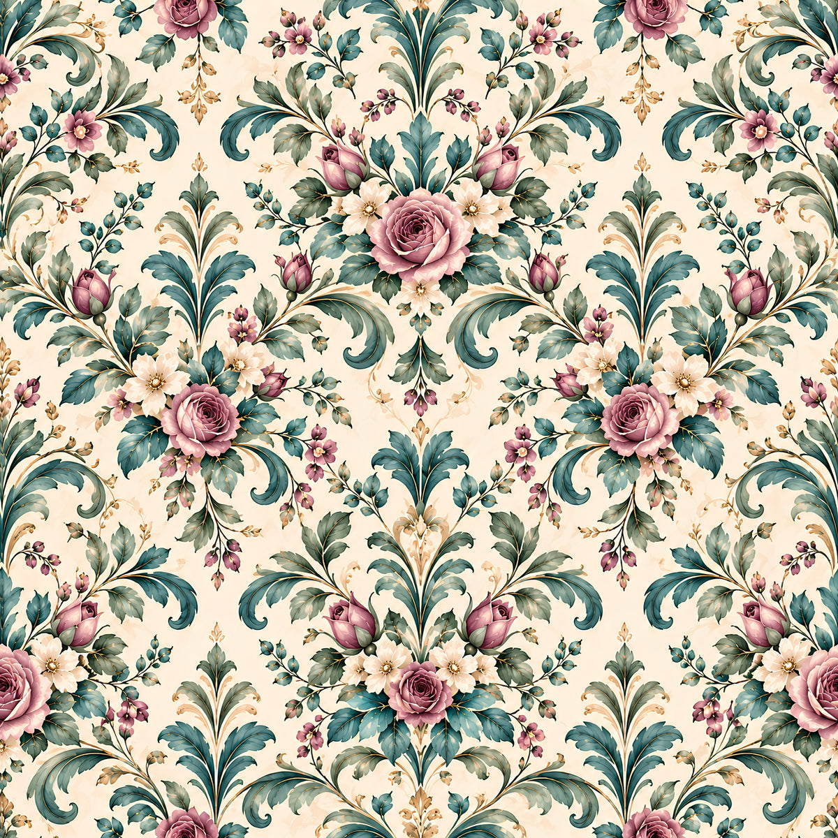 Victorian Garden Romance Pattern 5 Quilting Cotton Fabric