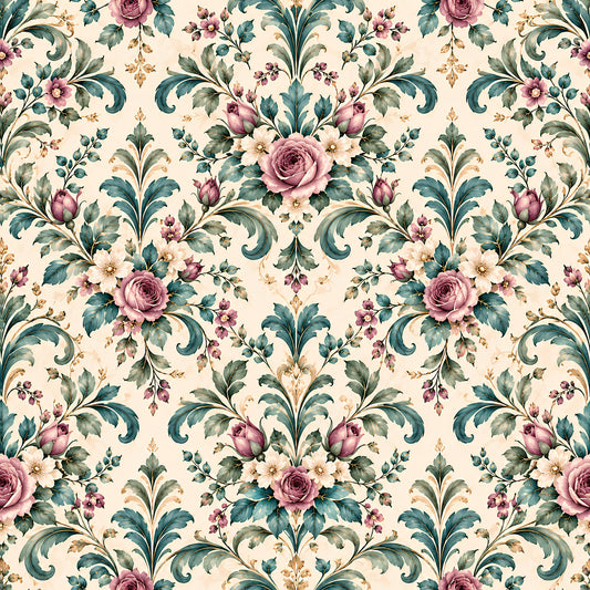 Victorian Garden Romance Pattern 5 Quilting Cotton Fabric