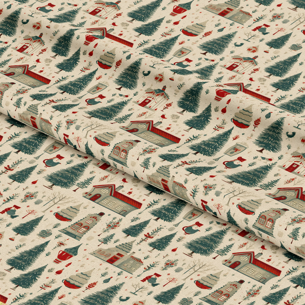 Vintage Christmas Pattern 12 Quilting Cotton Fabric